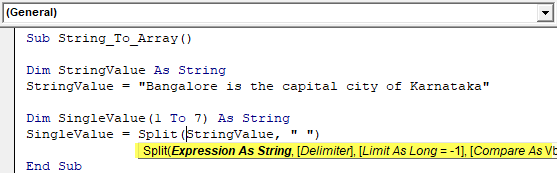 VBA Split String into Array - Example 1-4