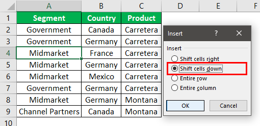 Add Rows in Excel Shortcut Example 1.5
