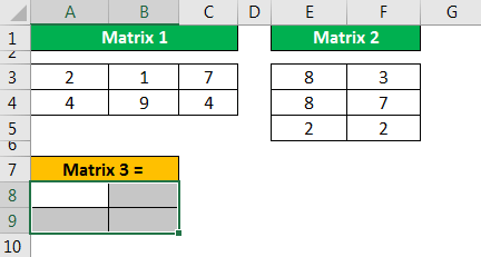 MMULT Excel - Example 1.2