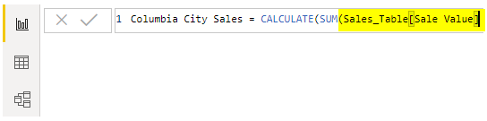 Power Bi calculate (Sales value)