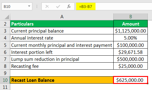 Recast Loan Balance