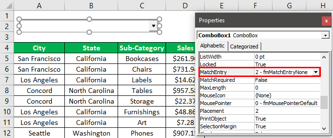 Search Box in Excel Example 1.10