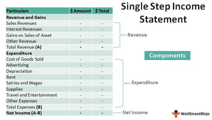 Single Step Income Statement