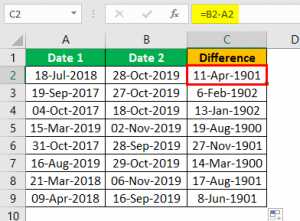 excel formula for subtracting time