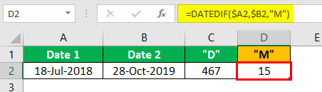 Subtract Date in Excel Example 2.1