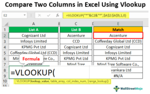 compare two columns in excel using match