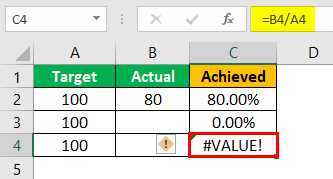 Excel Error in Value Example 2.3