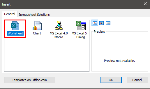 Excel New Sheet Shortcut Example 1.2