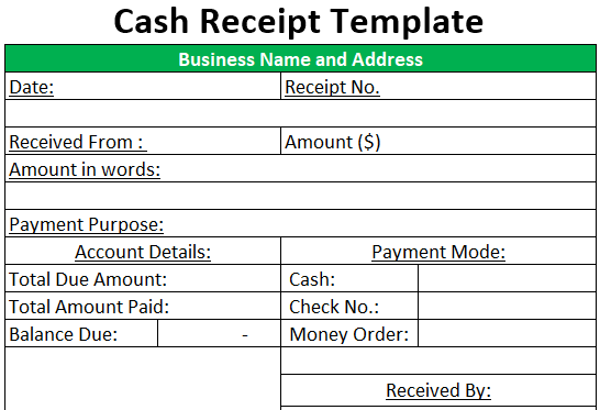 cash receipt template free download excel ods google sheets
