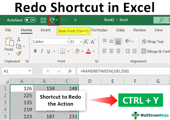 Shortcut key undo Undo and