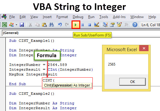 Vba String To Integer Use Cint Function For Data Conversion 7944