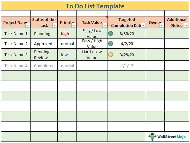 To Do List Template | Free Download (ODS, Excel, PDF, CSV)