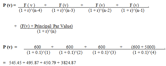 Bond valuation formula